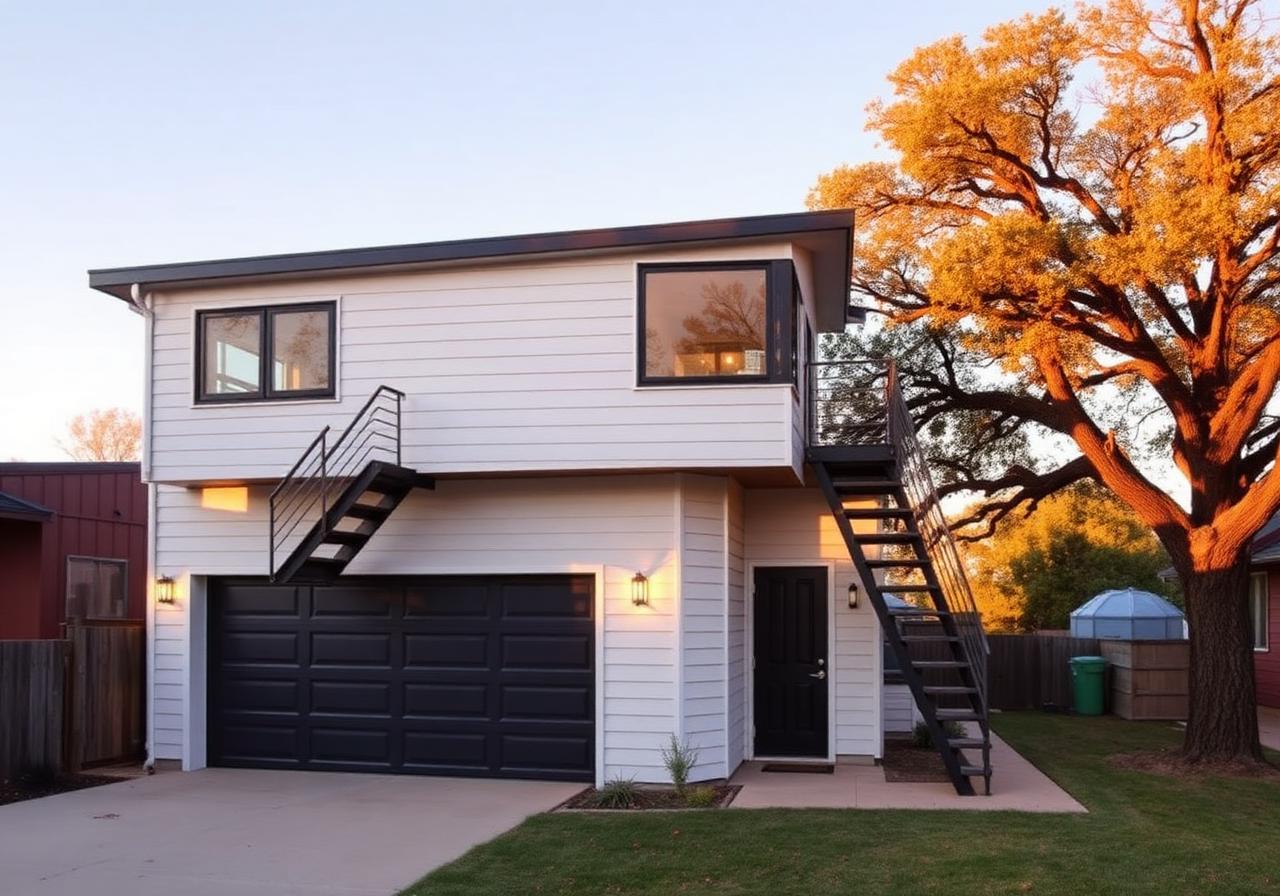 Garage apartment ADU above a detached garage