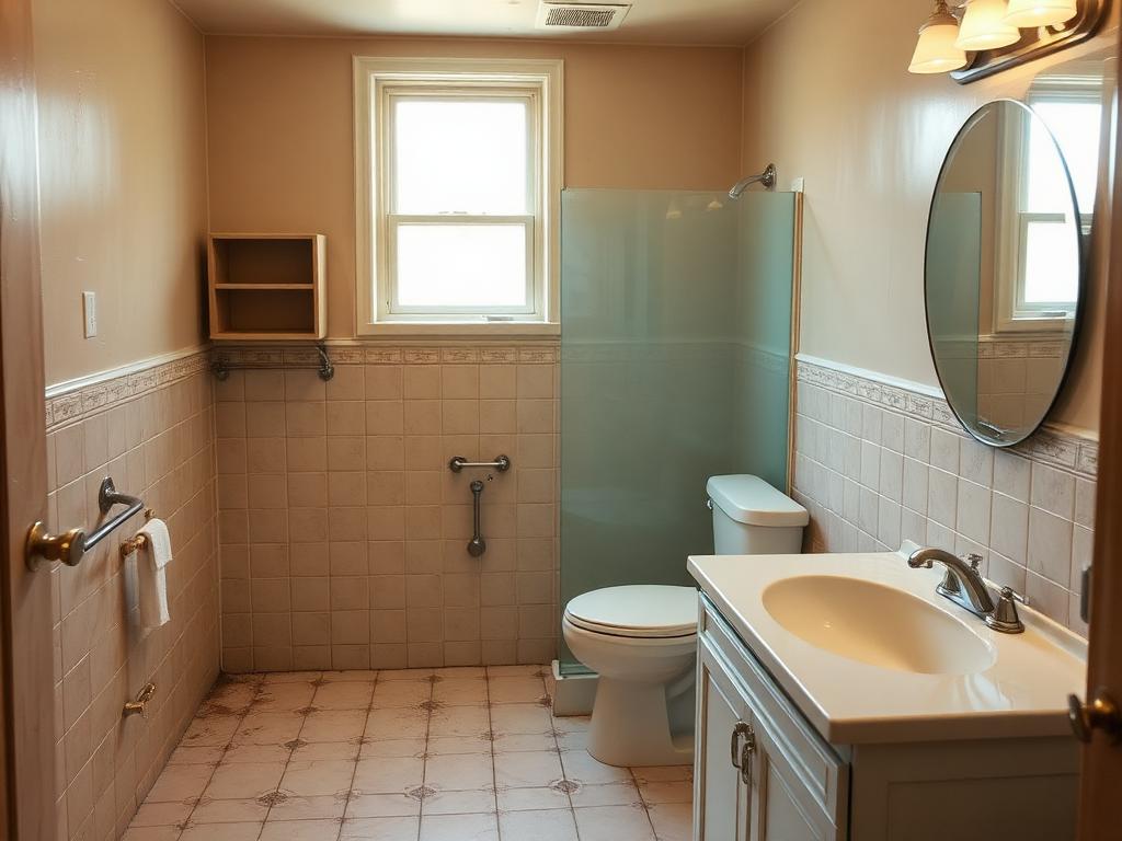 Outdated bathroom before renovation