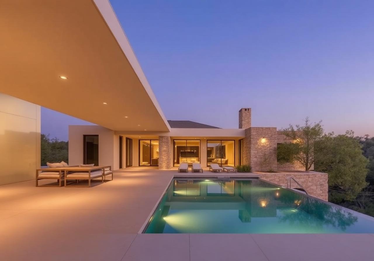 Contemporary luxury home with infinity pool